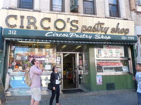 Circos bakery on knickerbocker - Head Baker Nino Pierdipino shows off some of the steps made to create his specialty cookie dessert at Circo's Pastry Shop in Brooklyn, NY